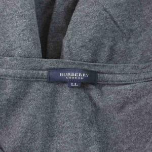 BURBERRY LONDON カットソー LL グレー ラウンドネック ロゴ刺繍 長袖 /AP
