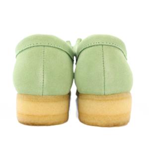 Clarks Wallabee ワラビー ローカットシューズ スクエアトゥ 厚底 スエード リボン 23.5cm 緑