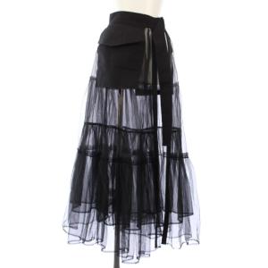 Tulle Tiered Belt Skirt スカート チュール ロング シアー SP 黒 21212515107