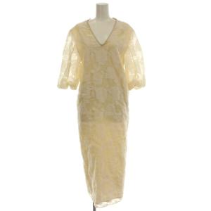 21SS FLOWER JACQUARD STRAIGHT DRESS ジャガード 花柄 ワンピース 半袖