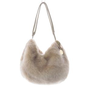 CARRY ファー ショルダーバッグ ベージュ /SR