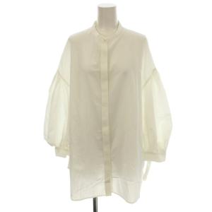 シャツ ブラウス 長袖 38 白 ホワイト パールボタン /JP