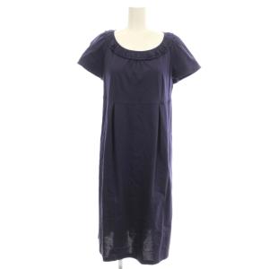 ワンピース 半袖 ひざ丈 40 紫 パープル FMD43-574-28 /G