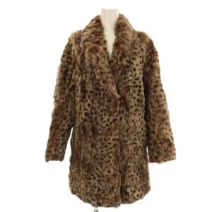 毛皮コート ラビットファー ジャケット M 茶 ブラウン 14001336 /G