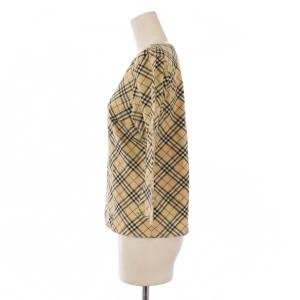 BURBERRY LONDON カットソー 七分袖 ボートネック ノバチェック 2 ベージュ FA019-077 /BM