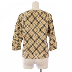 BURBERRY LONDON カットソー 七分袖 ボートネック ノバチェック 2 ベージュ FA019-077 /BM