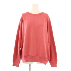 スウェット トレーナー 長袖 クルーネック ストレッチ 無地 ワンカラー F ピンク タグ付き /BB