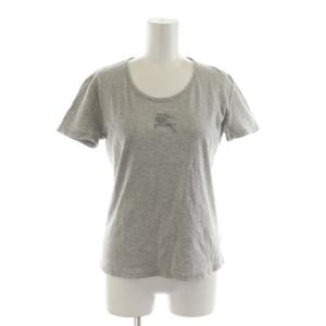 Tシャツ カットソー 2 グレー 半袖 ラウンドネック ラインストーン /RR