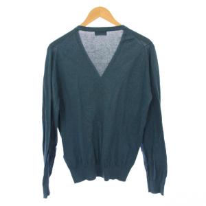 JOHN SMEDLEY ニットカーディガン 長袖 Vネック 薄手 ワンカラー 無地 S 青 ブルー /BB