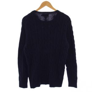 POLO RALPH LAUREN ニット セーター 長袖 クルーネック ケーブル ロゴ刺繍 SP 紺 710775885001 /BM