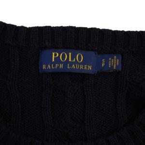 POLO RALPH LAUREN ニット セーター 長袖 クルーネック ケーブル ロゴ刺繍 SP 紺 710775885001 /BM