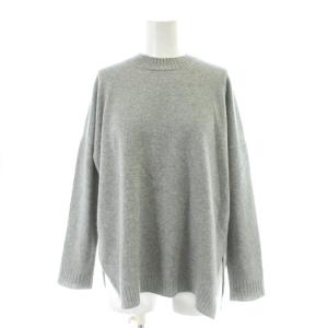 セーター ウール グレー ラウンドネック 長袖 サイドスリット /AP