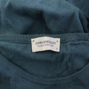 JOHN SMEDLEY ニット セーター 薄手 クルーネック 無地 ワンカラー S 青 ブルー /BB