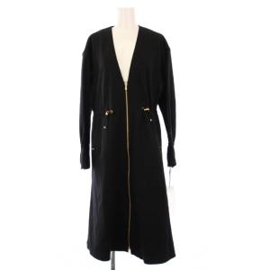 21AW ポンチフレアコート アウター ロング ノーカラー 36 黒 0121469066 /KH