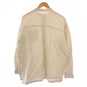 evam eva evameva エバムエバ band collar shirt sumi シャツ 長袖 バンドカラー リネン アイボリー E241T100
