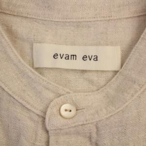 evam eva evameva エバムエバ band collar shirt sumi シャツ 長袖 バンドカラー リネン アイボリー E241T100