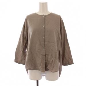 シャツ ブラウス 七分袖 グレージュ E231T195 /BM