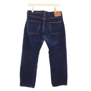 DENIME デニムパンツ ジーンズ ボタンフライ ロゴパッチ ワンカラー W33 インディゴ /BB