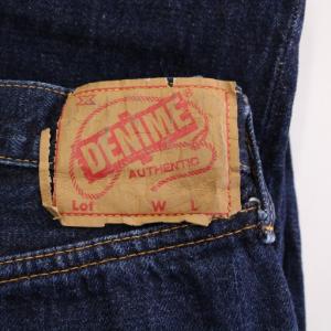 DENIME デニムパンツ ジーンズ ボタンフライ ロゴパッチ ワンカラー W33 インディゴ /BB