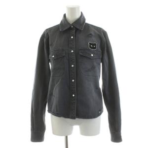 バックプリントチノシャツ デニムシャツ 花柄 36 グレー 0204-360-231B /AN36