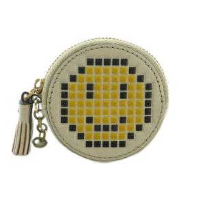 小銭入れ コインケース スマイリーピクセル アイボリー イエロー 黄色 /MI