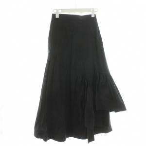 23AW アシンメトリースカート フレアスカート マキシ ロング 36 黒 ブラック 0502-181-233