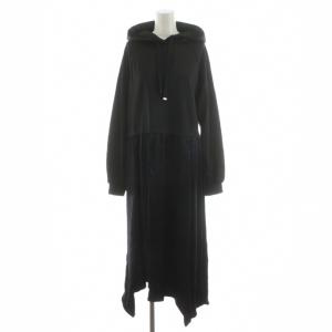 ワンピース マキシ ロング フード 長袖 36 黒 ブラック 2933 1272-0 /AN55