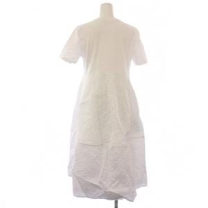 ADEAM ワンピース ロング 半袖 クルーネック 花柄 切替 0 白 45259 /BM