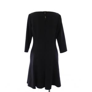 FOXEY NEW YORK ワンピース 七分袖 ひざ丈 スクエアネック 38 黒 39843 /KH
