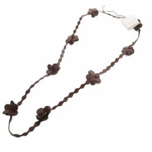 ネックレス レザー フラワーモチーフ 茶色 ブラウン 71290074 /SR