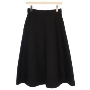 22AW シルクウールツイルスカート フレアスカート ロング 36 黒 531-2220004 /BM