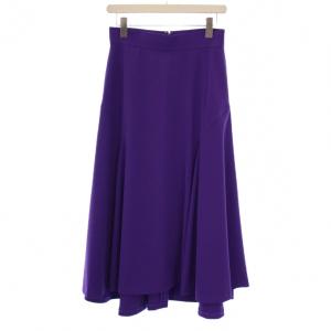 22AW ストレッチダブルクロススカート ロング フレア 38 紫 5313120224 /BM
