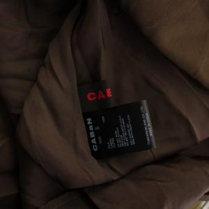 CABaN 25SS シルク Green Showerプリント フレアスカート S ブラウン