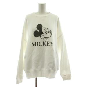 24SS Disney MICKEY スウェットプルオーバー トレーナー 長袖 ミッキー プリント F