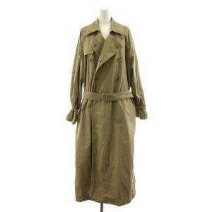 23AW New Basicトレンチコート ロング ナイロン ベルト付き 38 カーキ 23020586501030