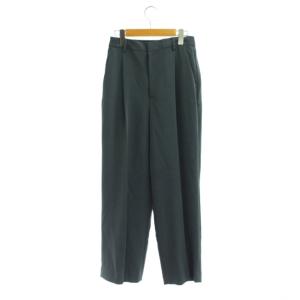タック ワイドストレート パンツ L グレー 無地 1614-126-6112 /JP