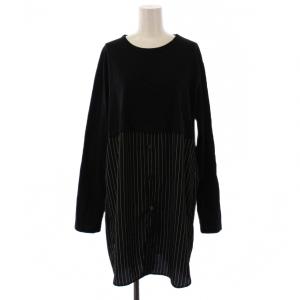 ヨウジヤマモト POLYESTER DE CHINE STRIPE CONBI LONG SLEEVE