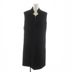 ワンピース ノースリーブ カシミヤ ひざ丈 40 黒 ブラック /RR