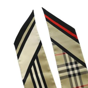 BURBERRY スキニースカーフ チェック ベージュ ブラック 8037017