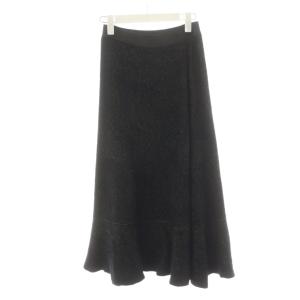 GRACE CONTINENTAL ニットスカート フレアスカート ミモレ ロング 36 黒 ブラック /AN52