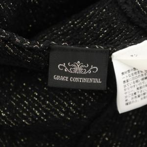 GRACE CONTINENTAL ニットスカート フレアスカート ミモレ ロング 36 黒 ブラック /AN52