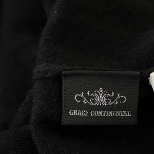GRACE CONTINENTAL 23AW ニットワンピース ロング 花柄 刺繍 ロング 36 黒 ブラック 0123433181 /G