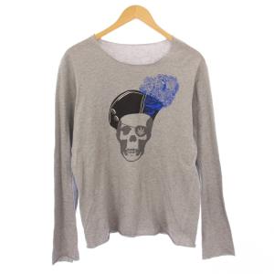 Tシャツ カットソー 長袖 スカル M グレー /KH