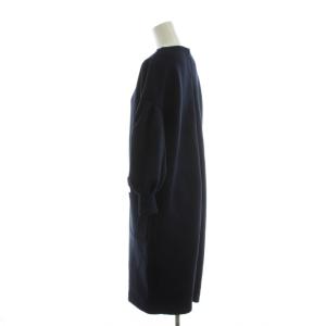 Grace Class 22SS ワンピース ひざ丈 長袖 ノーカラー 36 紺 ネイビー /AN17