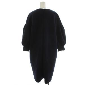 Grace Class 22SS ワンピース ひざ丈 長袖 ノーカラー 36 紺 ネイビー /AN17