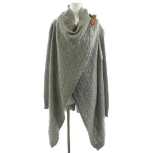 カーディガン 長袖 ベルト ウール カシミヤ混 L グレー /AN30