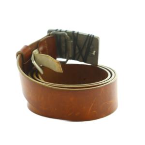 DIESEL ベルト 牛革 レザー バックル 90cm 茶 ブラウン /MI