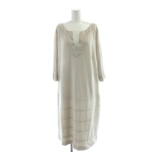 ワンピース 48 ベージュ ひざ丈 半袖 切り替え ペチコート付き /AP