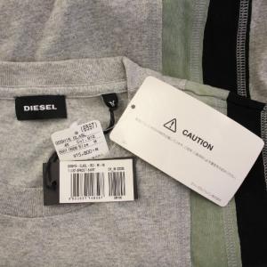DIESEL Tシャツ 半袖 クルーネック 切替 ストレッチ M グレー タグ付き /BB