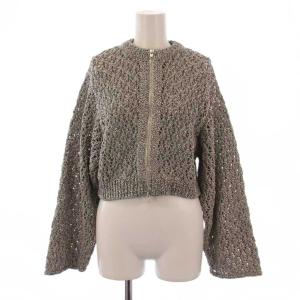 エイチ H カーディガン 長袖 ジップアップ F 白 黒 1628-105-1055 /BM